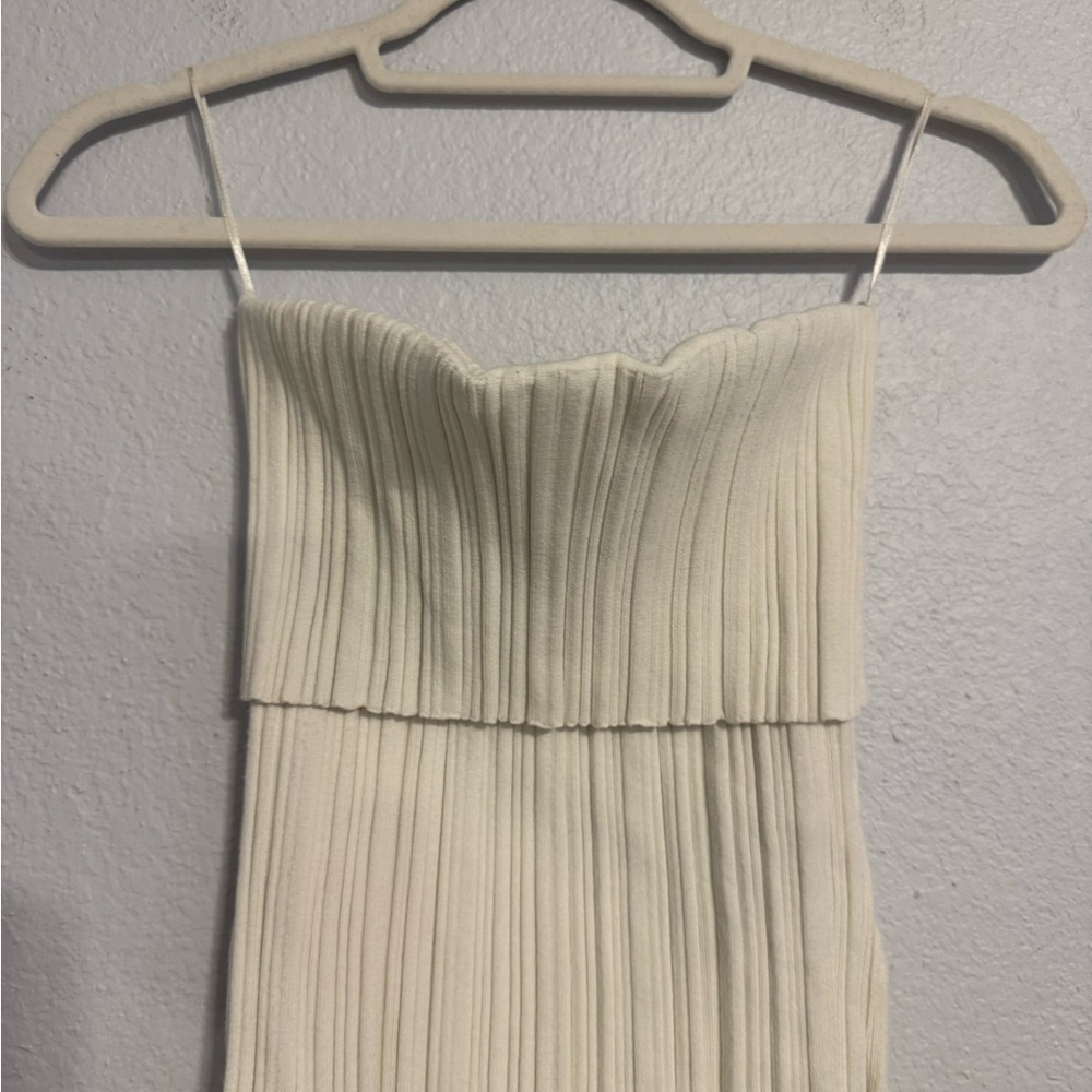 Cream knit Strapless Top New without tags